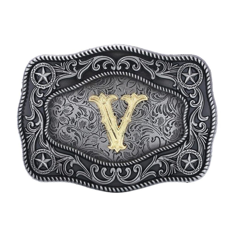 1036 Initial Belt Buckle Western Cowboy Belt Buckle Texas Buckle